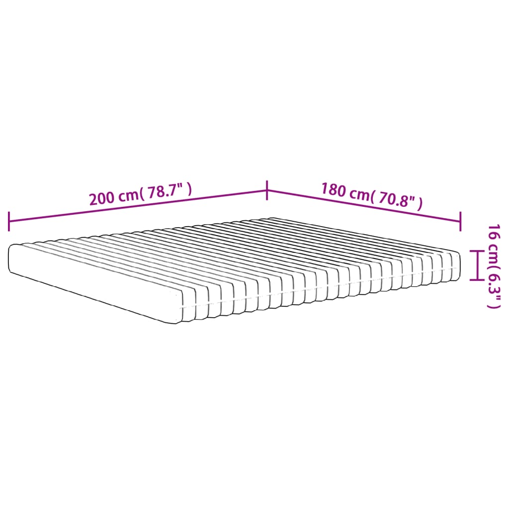 Schuimmatras middelzacht 200x200 cm