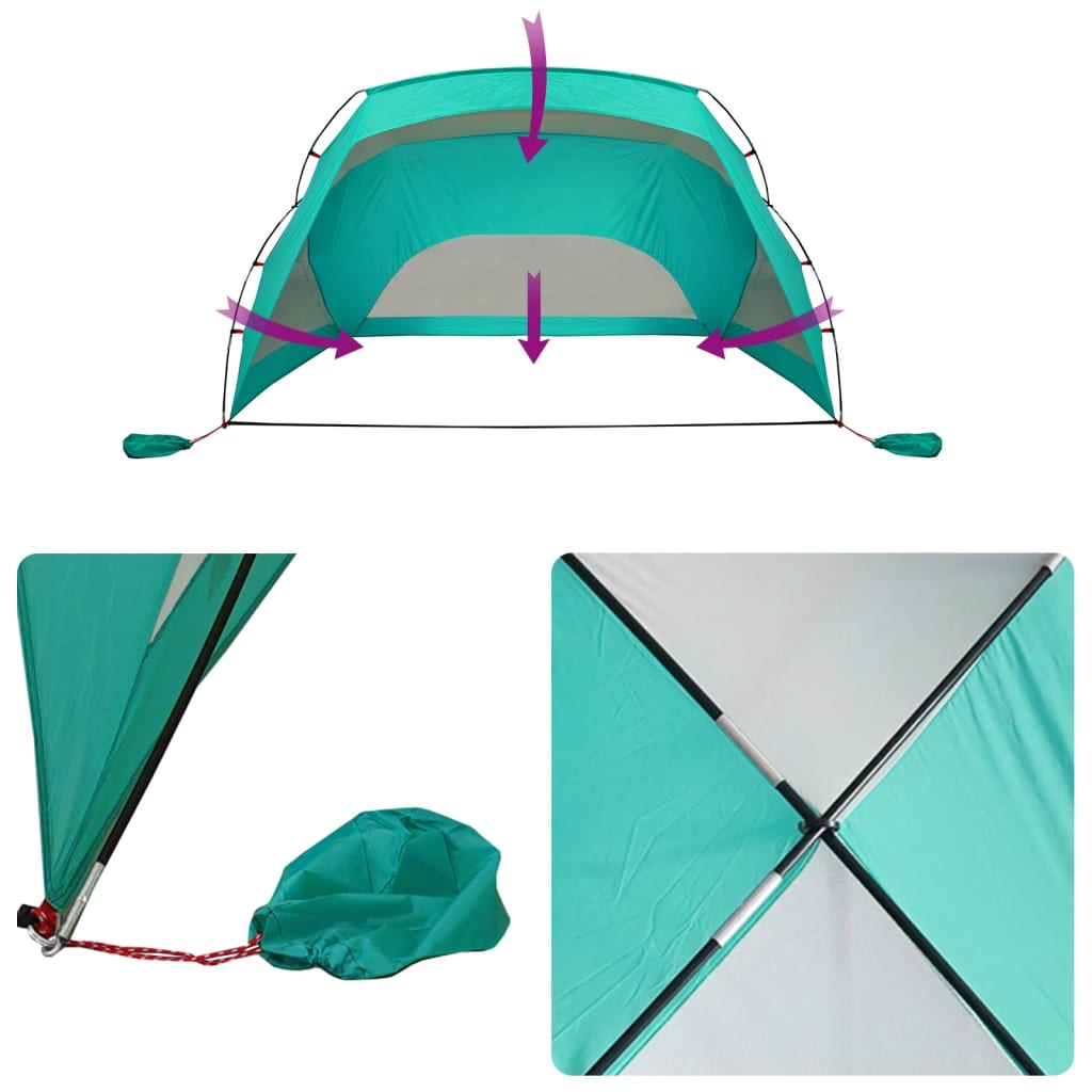 Strandtent 274x178x170/148 cm 185T polyester azuurblauw