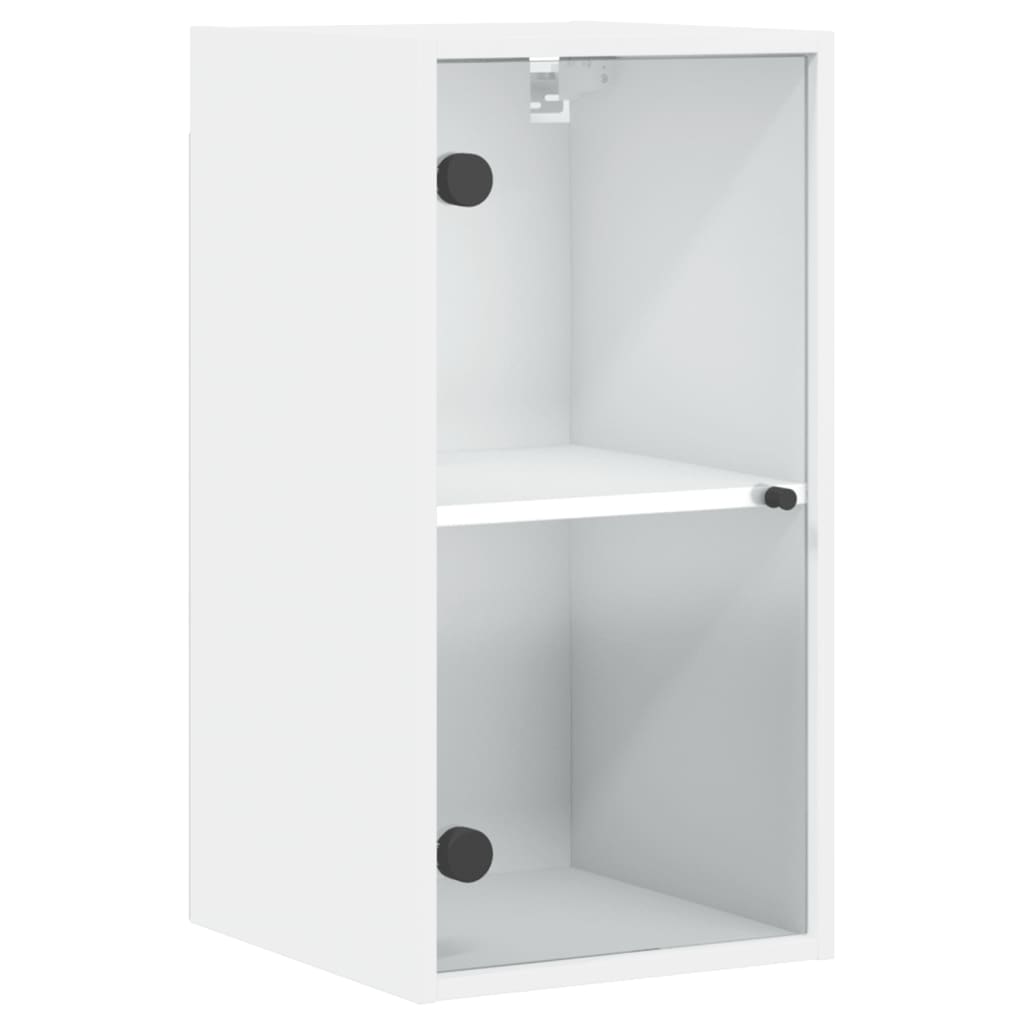 Wandkast met glazen deuren 35x37x68,5 cm eikenkleurig