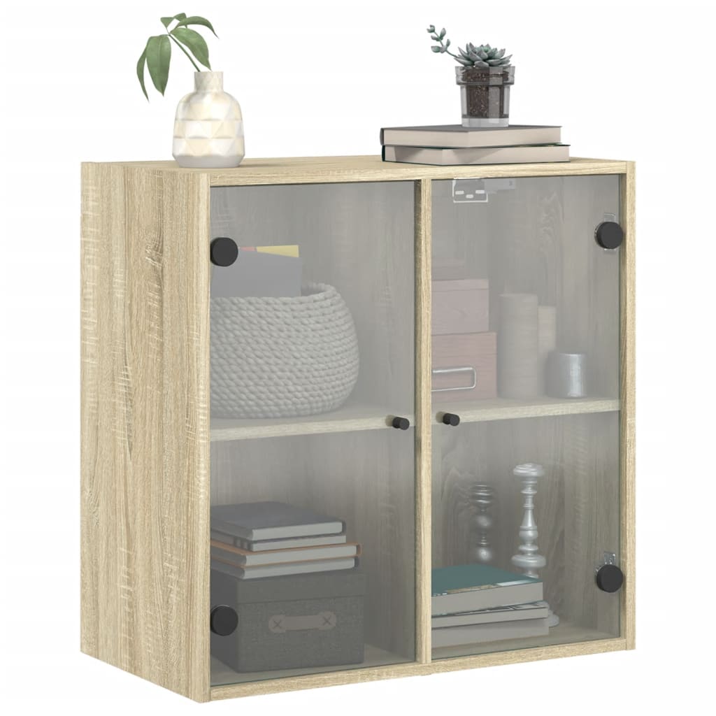 Wandkast met glazen deuren 68x37x68,5 cm