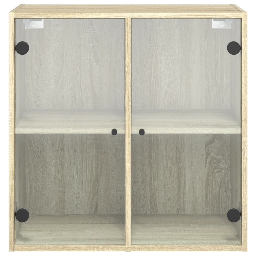 Wandkast met glazen deuren 68x37x68,5 cm