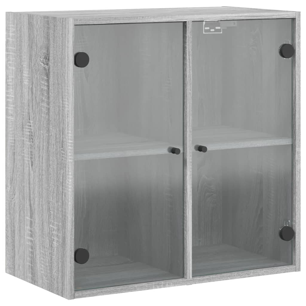 Wandkast met glazen deuren 68x37x68,5 cm