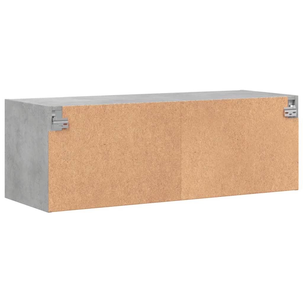 Wandkast met glazen deuren 102x37x35 cm eikenkleurig