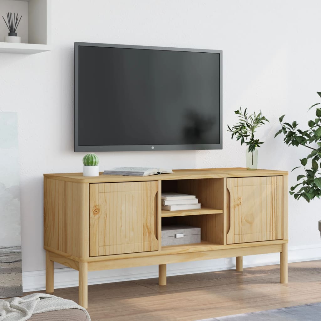 Tv-meubel FLORO 114x43x55 cm massief grenenhout