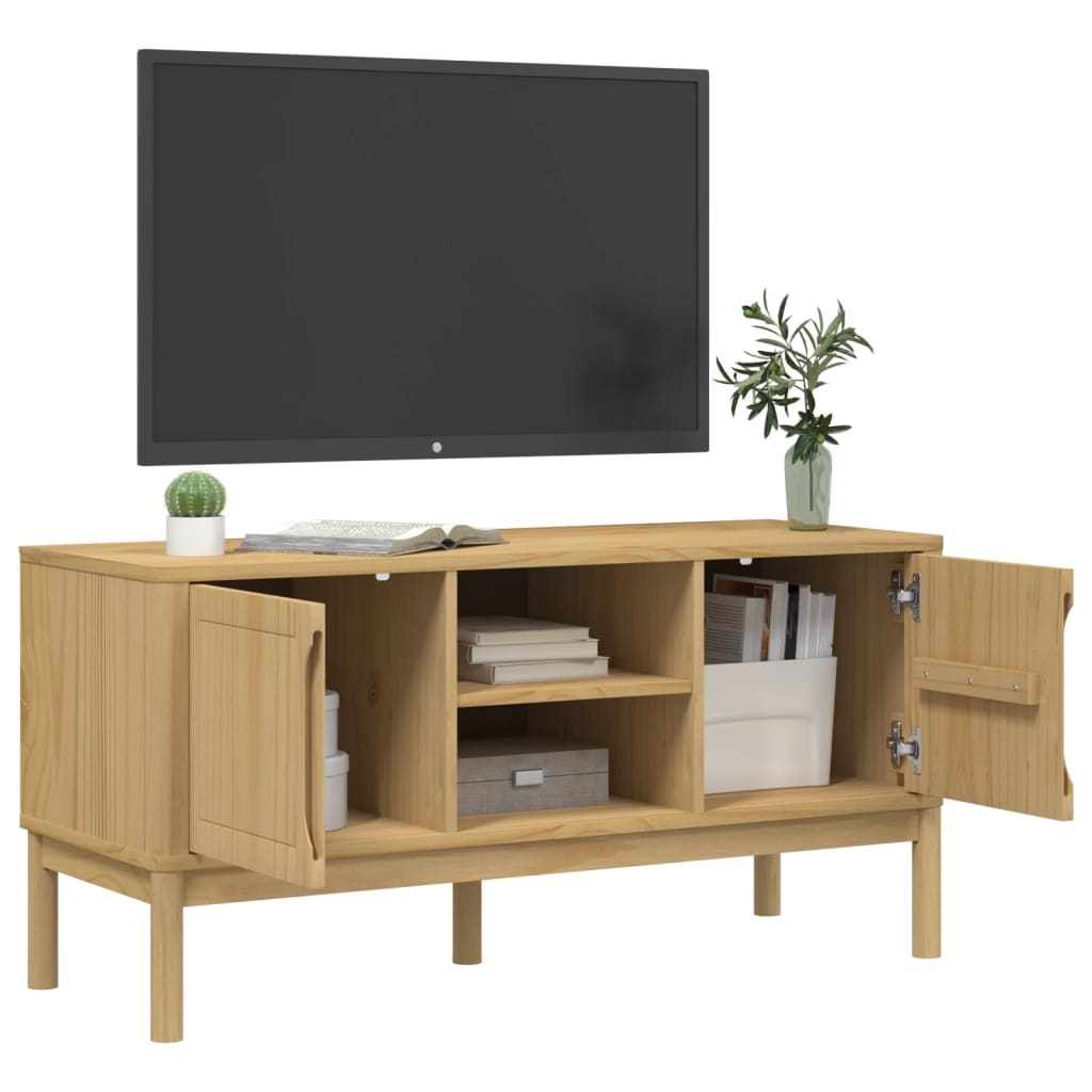 Tv-meubel FLORO 114x43x55 cm massief grenenhout