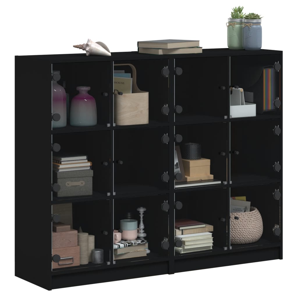 Boekenkast met deuren 136x37x109 cm hout