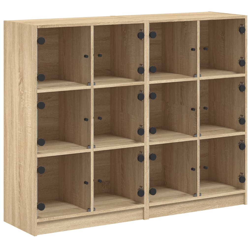 Boekenkast met deuren 136x37x109 cm hout