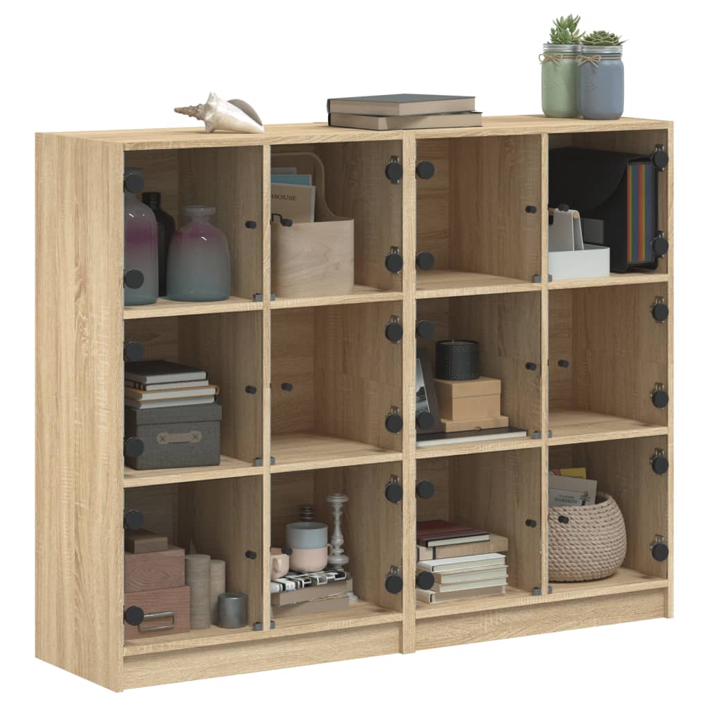 Boekenkast met deuren 136x37x109 cm hout