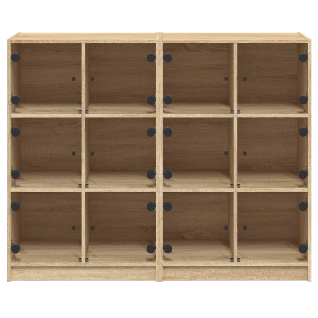 Boekenkast met deuren 136x37x109 cm hout