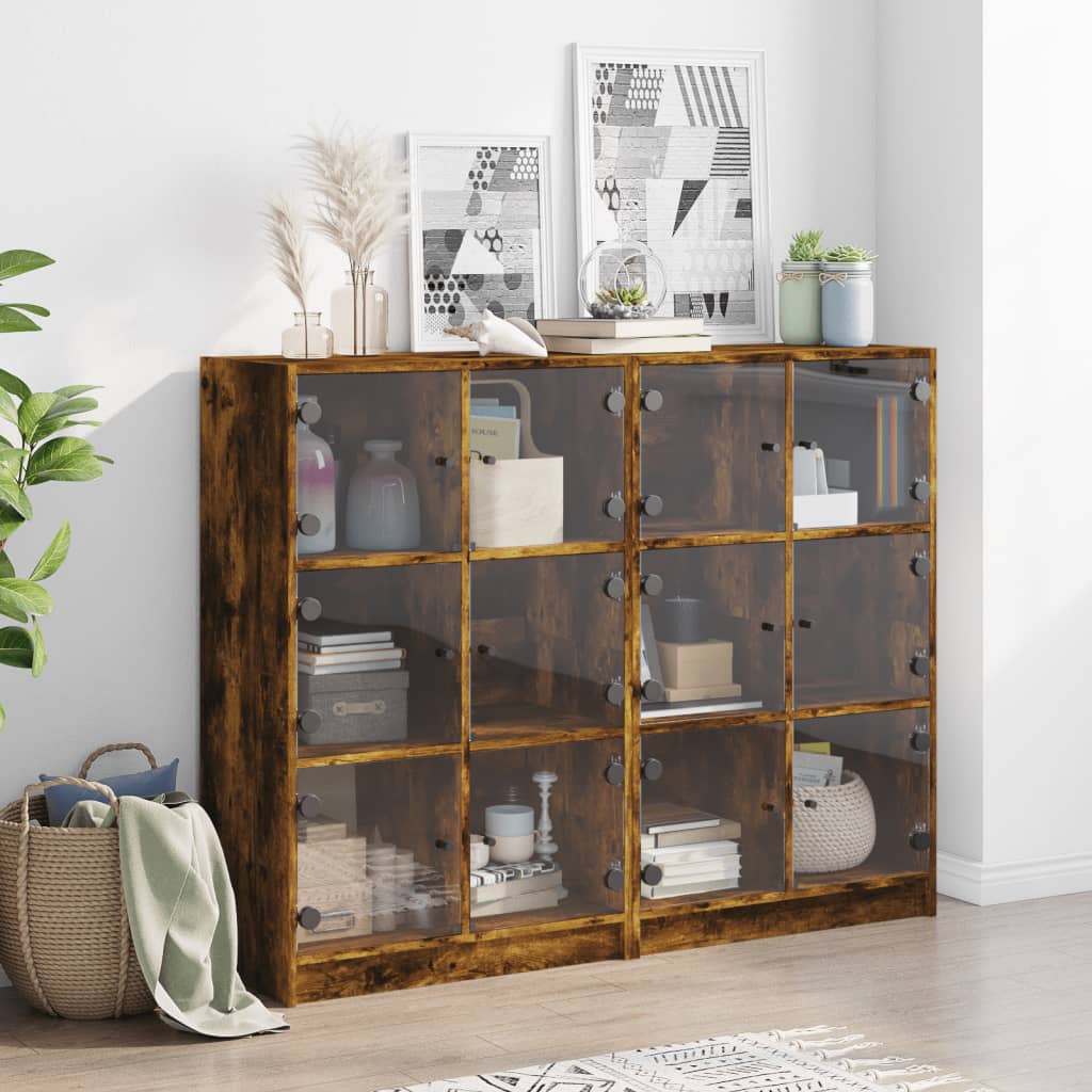 Boekenkast met deuren 136x37x109 cm hout