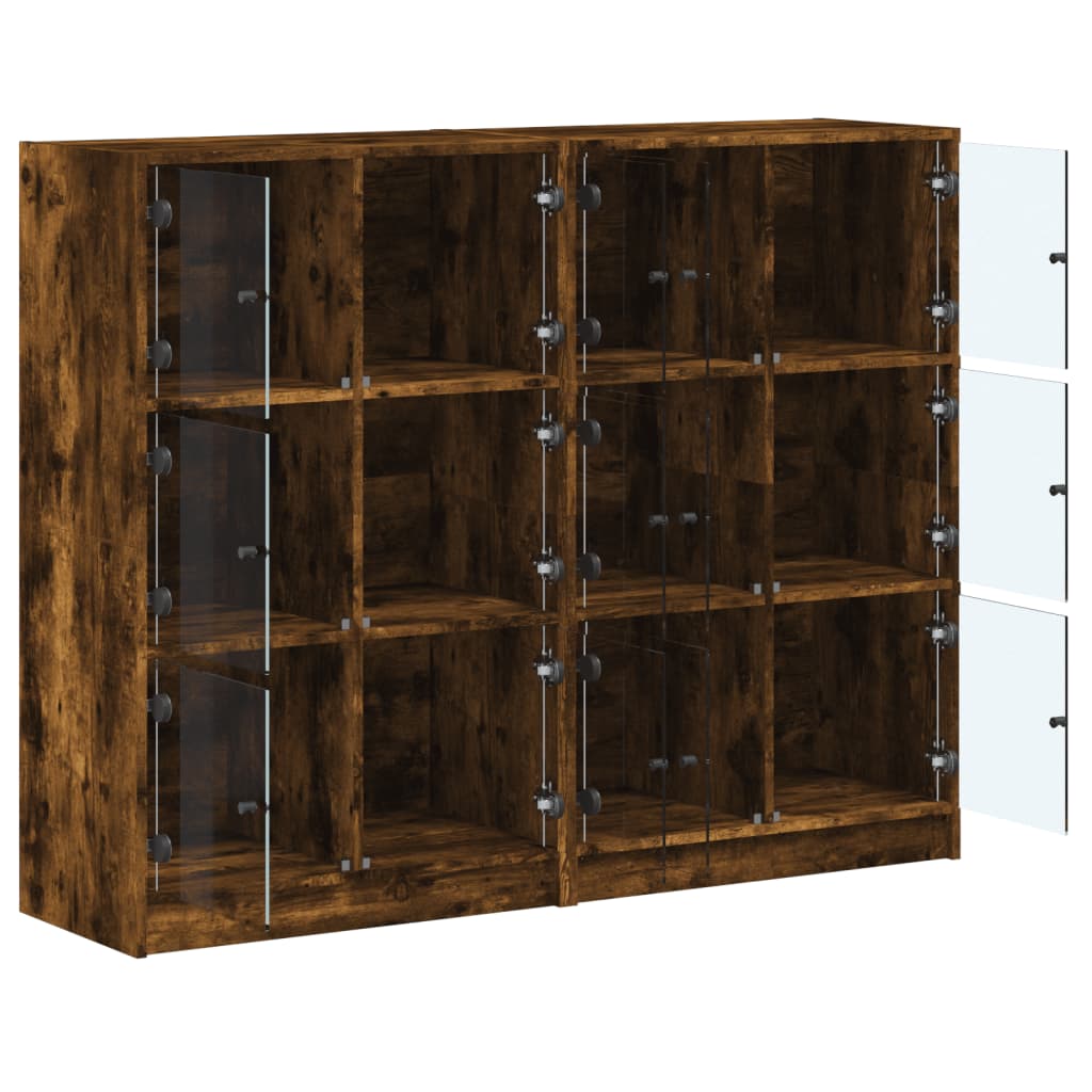 Boekenkast met deuren 136x37x109 cm hout