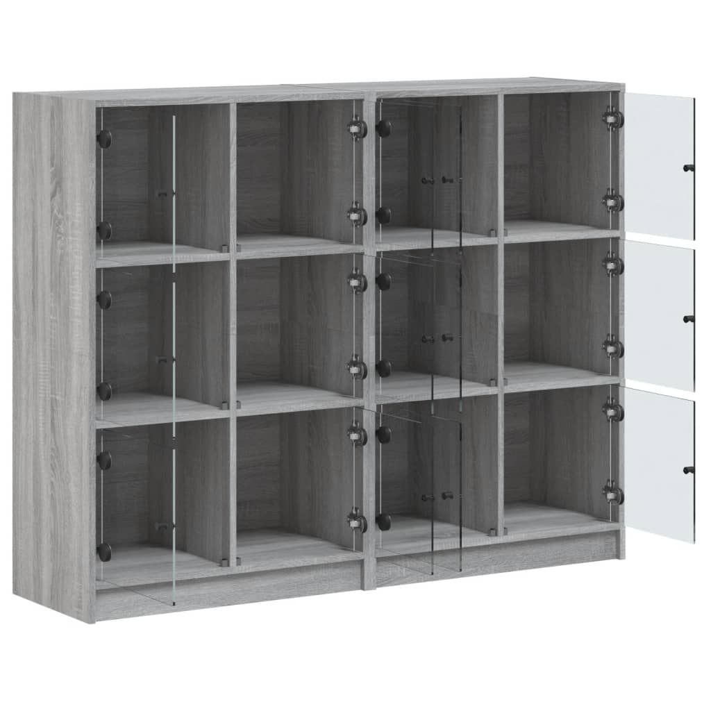 Boekenkast met deuren 136x37x109 cm hout