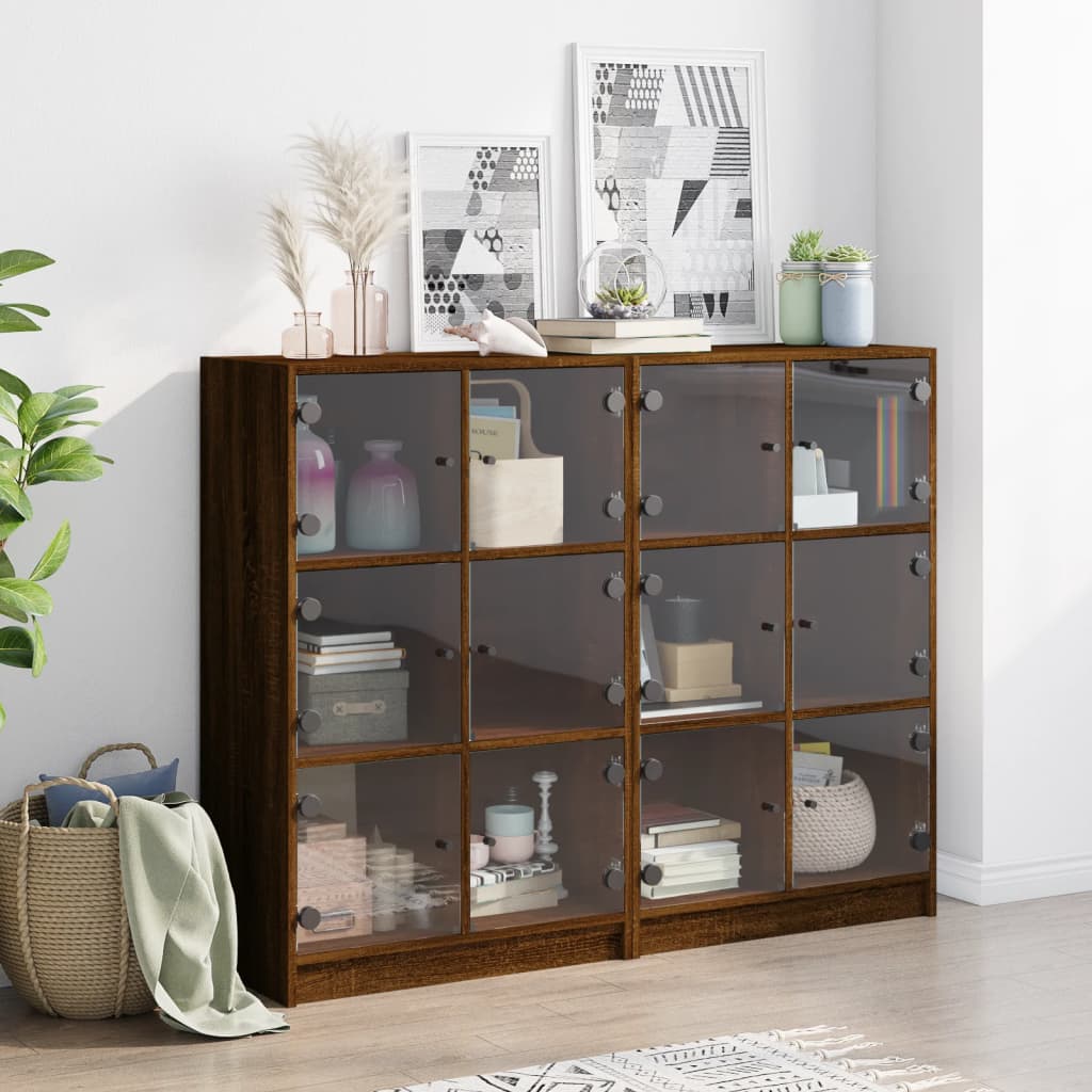 Boekenkast met deuren 136x37x109 cm hout