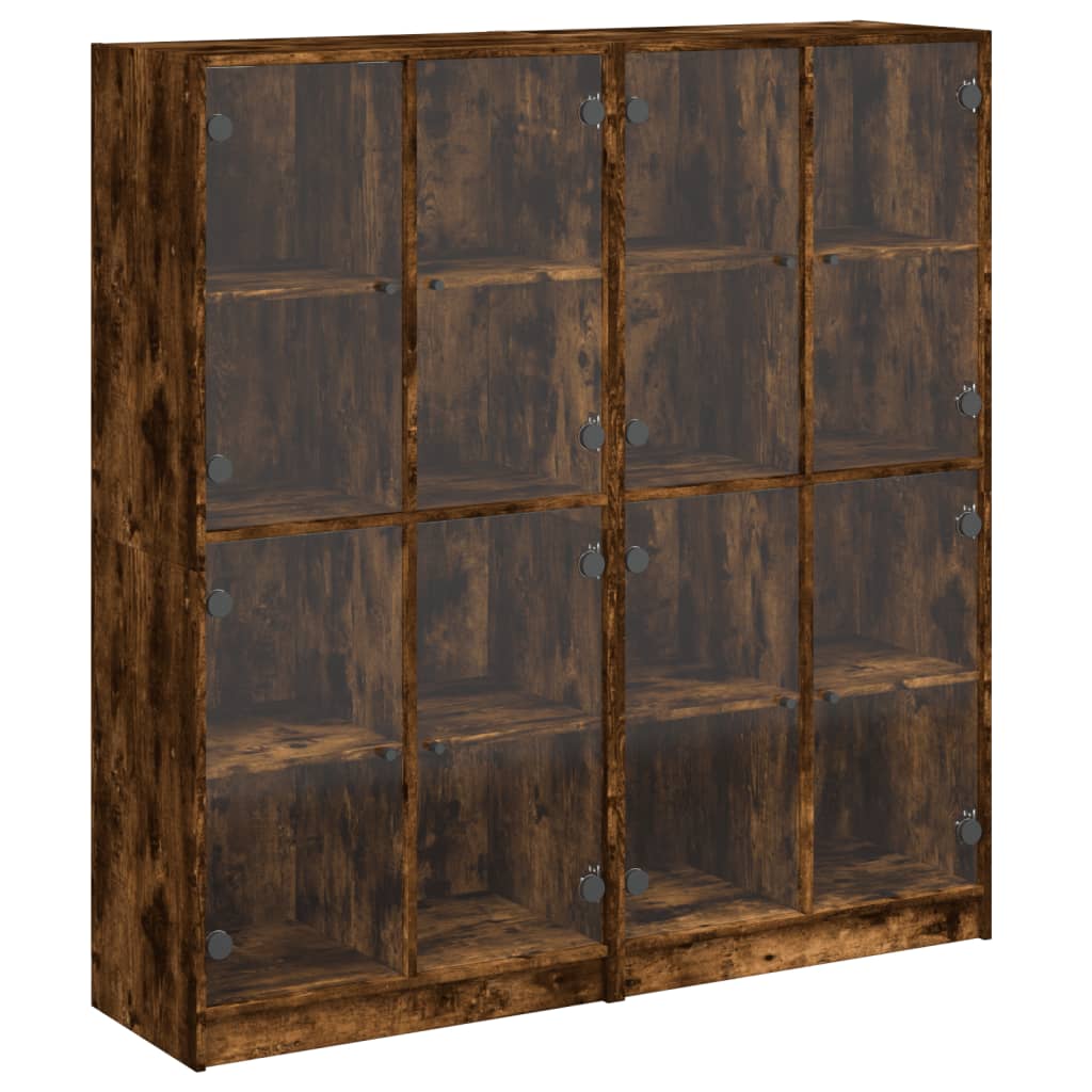 Boekenkast met deuren 136x37x142 cm hout eikenkleurig