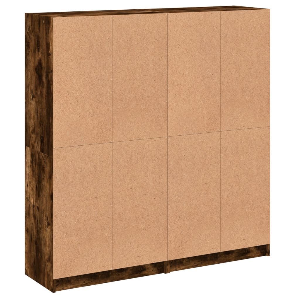 Boekenkast met deuren 136x37x142 cm hout eikenkleurig