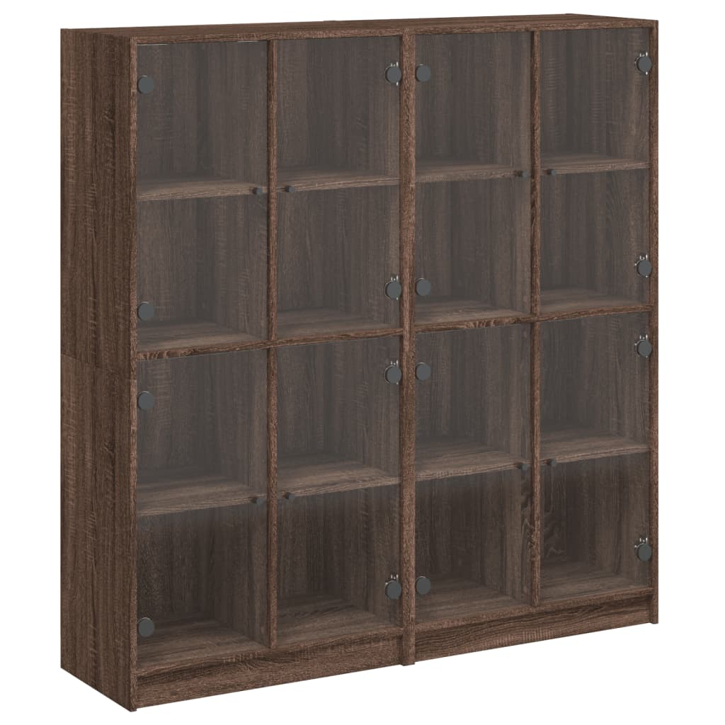 Boekenkast met deuren 136x37x142 cm hout eikenkleurig