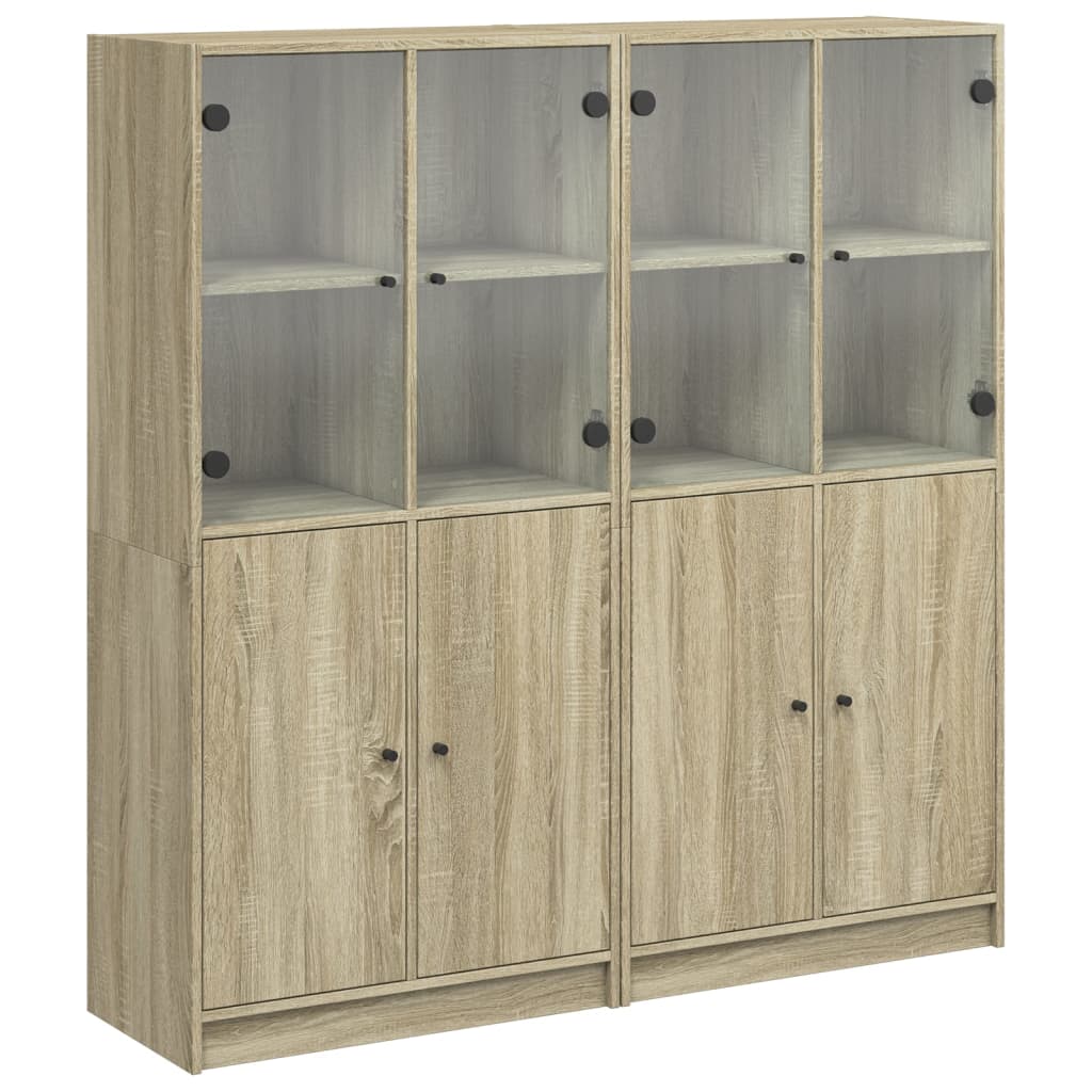 Boekenkast met deuren 136x37x142 cm bewerkt hout