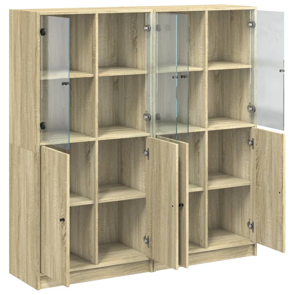 Boekenkast met deuren 136x37x142 cm bewerkt hout