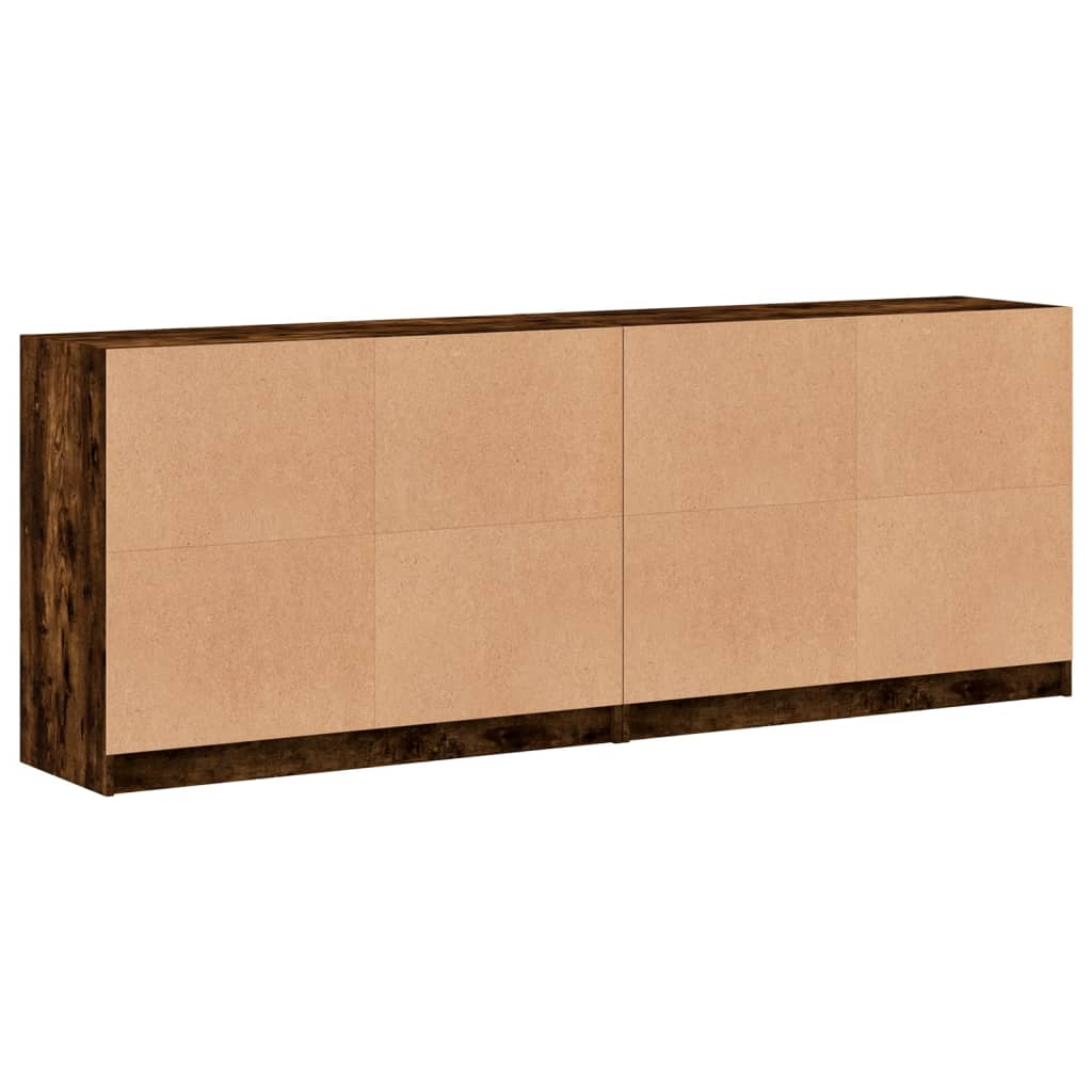 Boekenkast met deuren 204x37x75 cm hout eikenkleurig