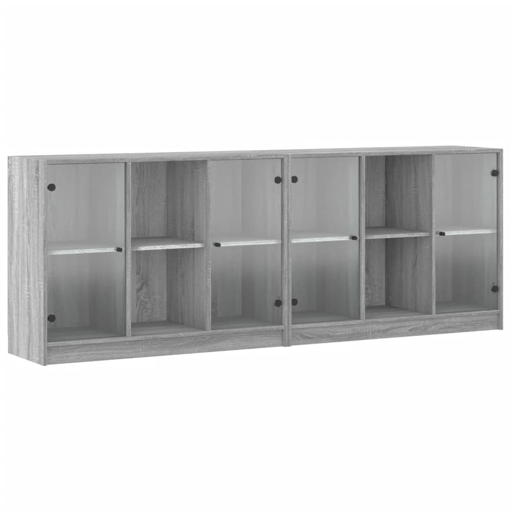 Boekenkast met deuren 204x37x75 cm hout eikenkleurig