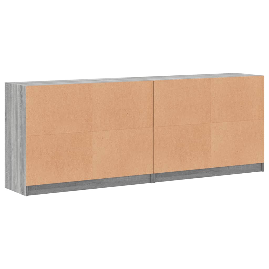 Boekenkast met deuren 204x37x75 cm hout eikenkleurig