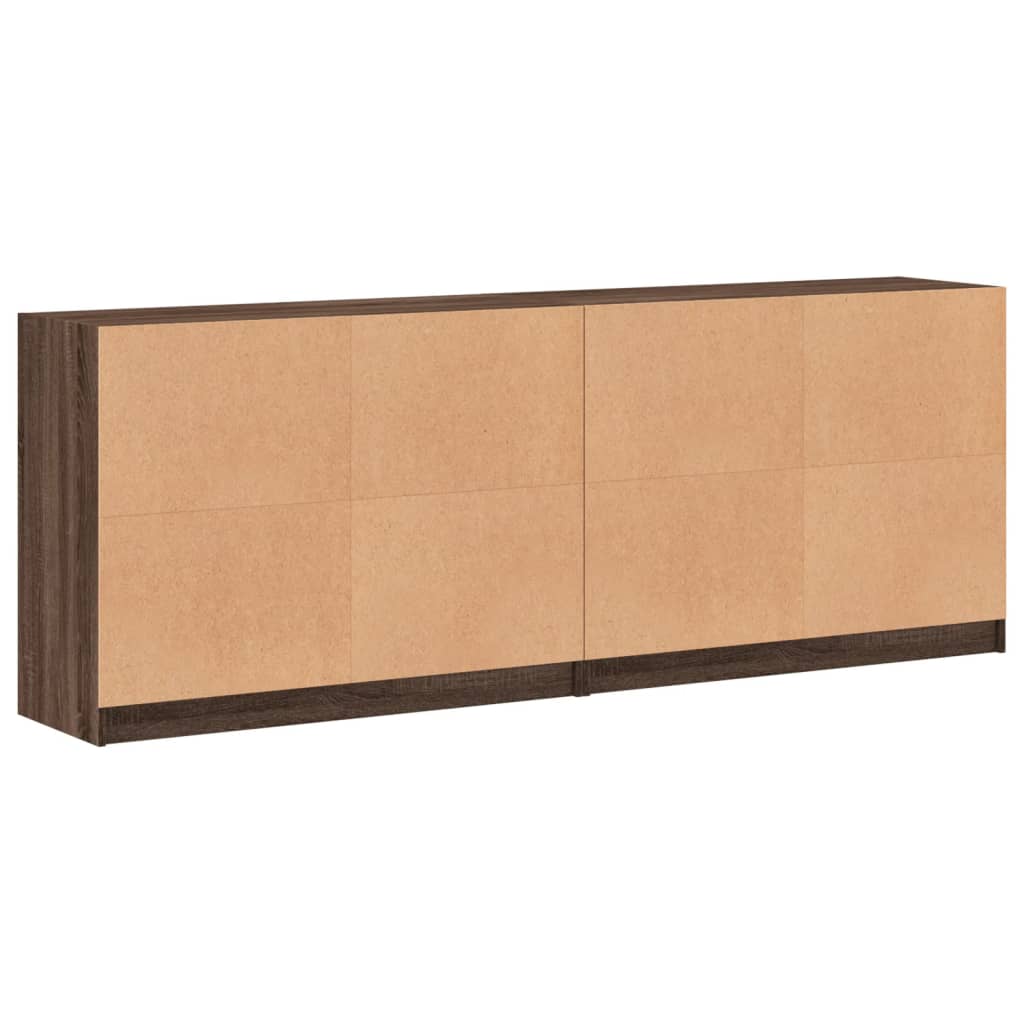 Boekenkast met deuren 204x37x75 cm hout eikenkleurig