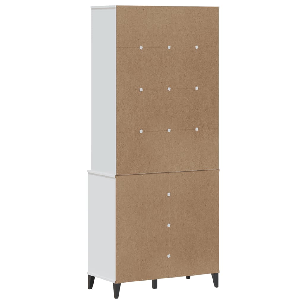 Hoge kast VIKEN 80x40x190 cm massief grenenhout antracietgrijs