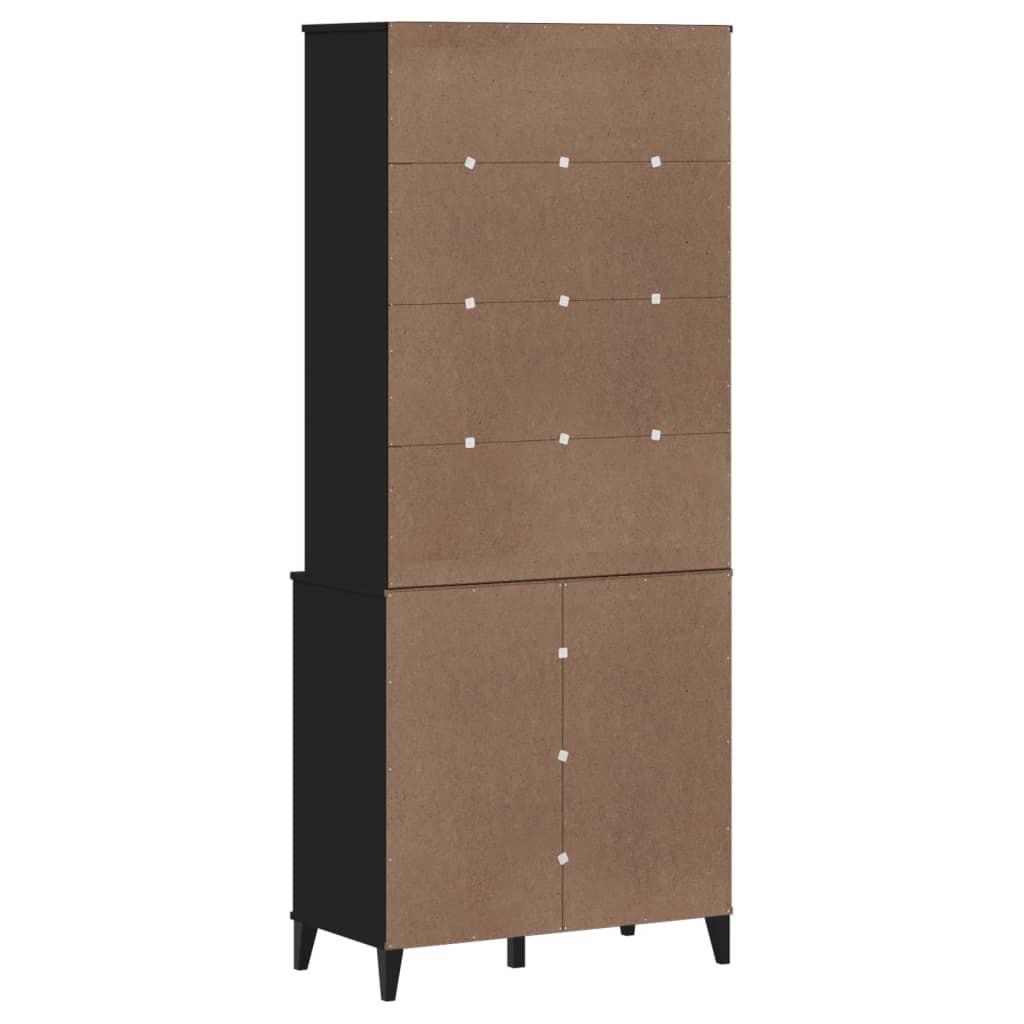 Hoge kast VIKEN 80x40x190 cm massief grenenhout antracietgrijs