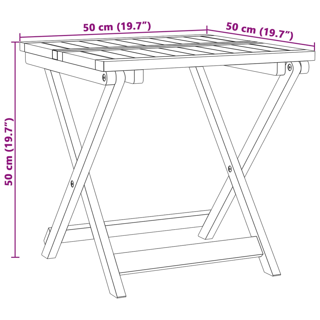 Tuintafel inklapbaar 90x52,5x65 cm massief acaciahout