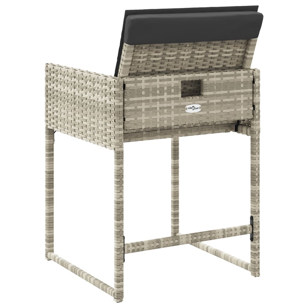 Tuinstoelen 4 st met kussens poly rattan