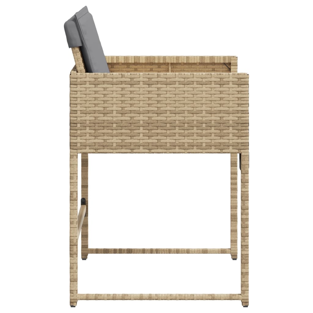 Tuinstoelen 4 st met kussens poly rattan