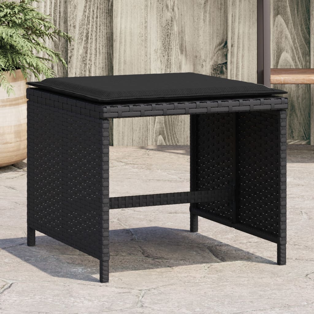 Tuinkrukken 4 st met kussens 41x41x36 cm poly rattan