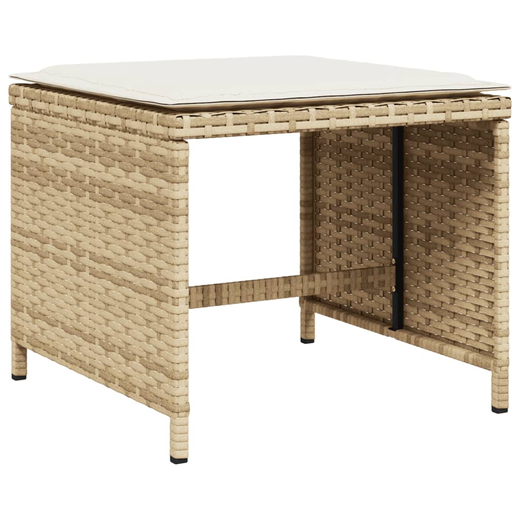 Tuinkrukken 4 st met kussens 41x41x36 cm poly rattan