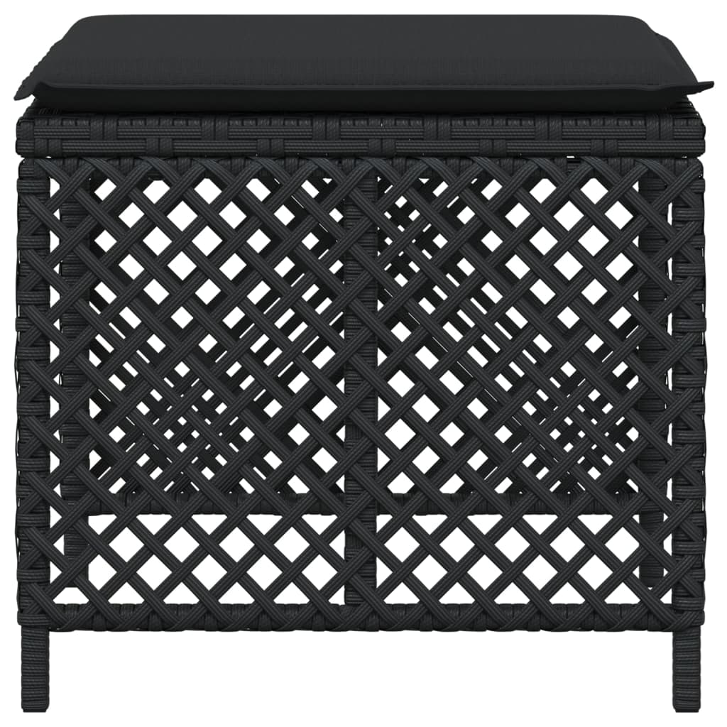 Tuinkrukken 4 st met kussens 41x41x36 cm poly rattan