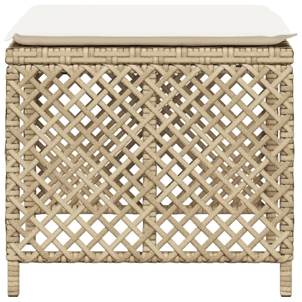 Tuinkrukken 4 st met kussens 41x41x36 cm poly rattan