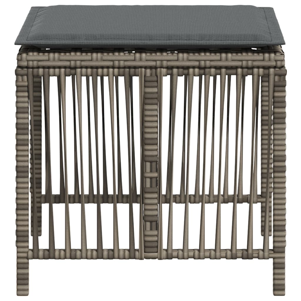 Tuinkrukken 4 st met kussens 41x41x36 cm poly rattan