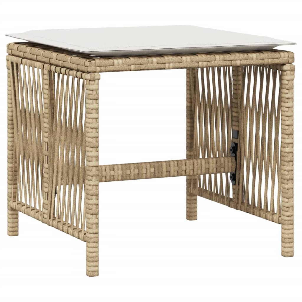 Tuinkrukken 4 st met kussens 41x41x36 cm poly rattan