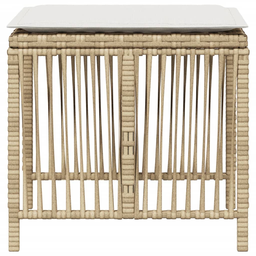 Tuinkrukken 4 st met kussens 41x41x36 cm poly rattan