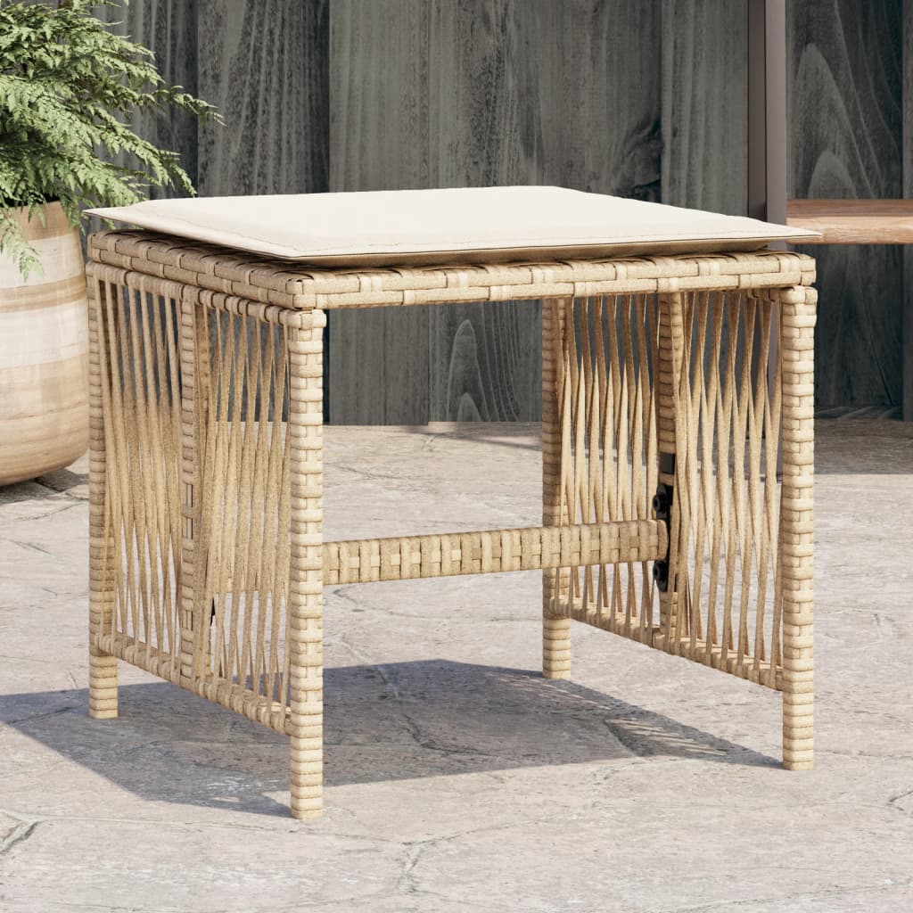 Tuinkrukken 4 st met kussens 41x41x36 cm poly rattan