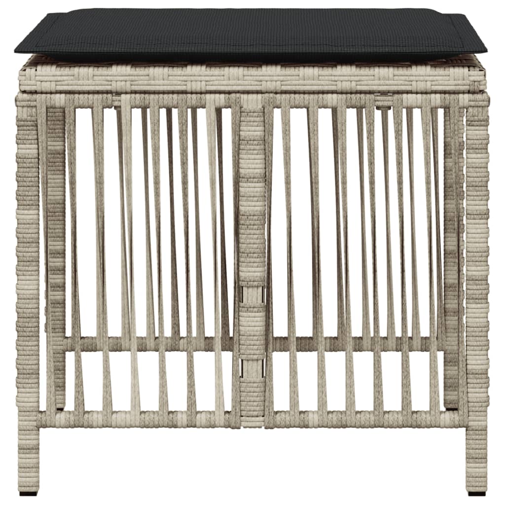 Tuinkrukken 4 st met kussens 41x41x36 cm poly rattan