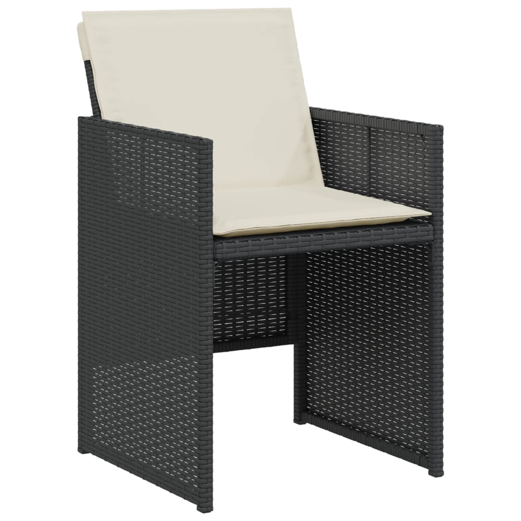 3-delige Bistroset met kussens poly rattan