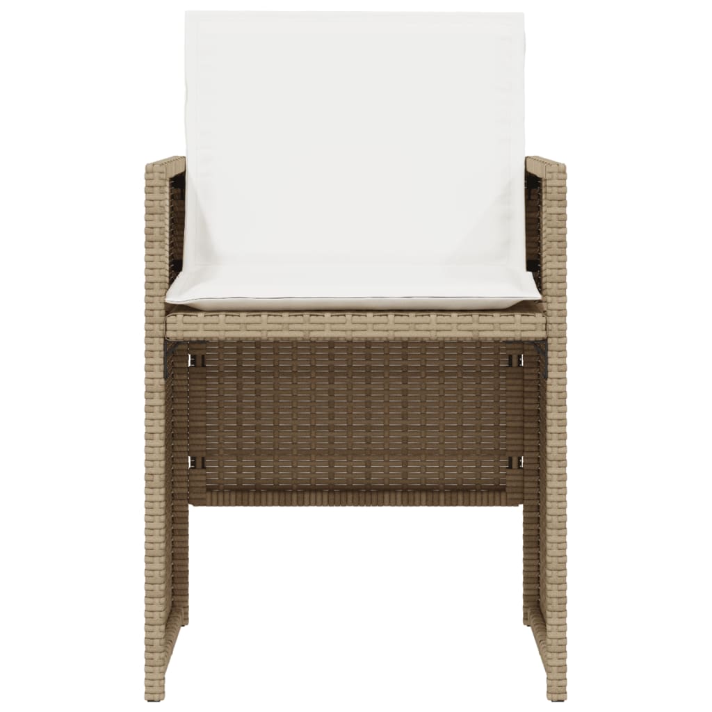 3-delige Bistroset met kussens poly rattan