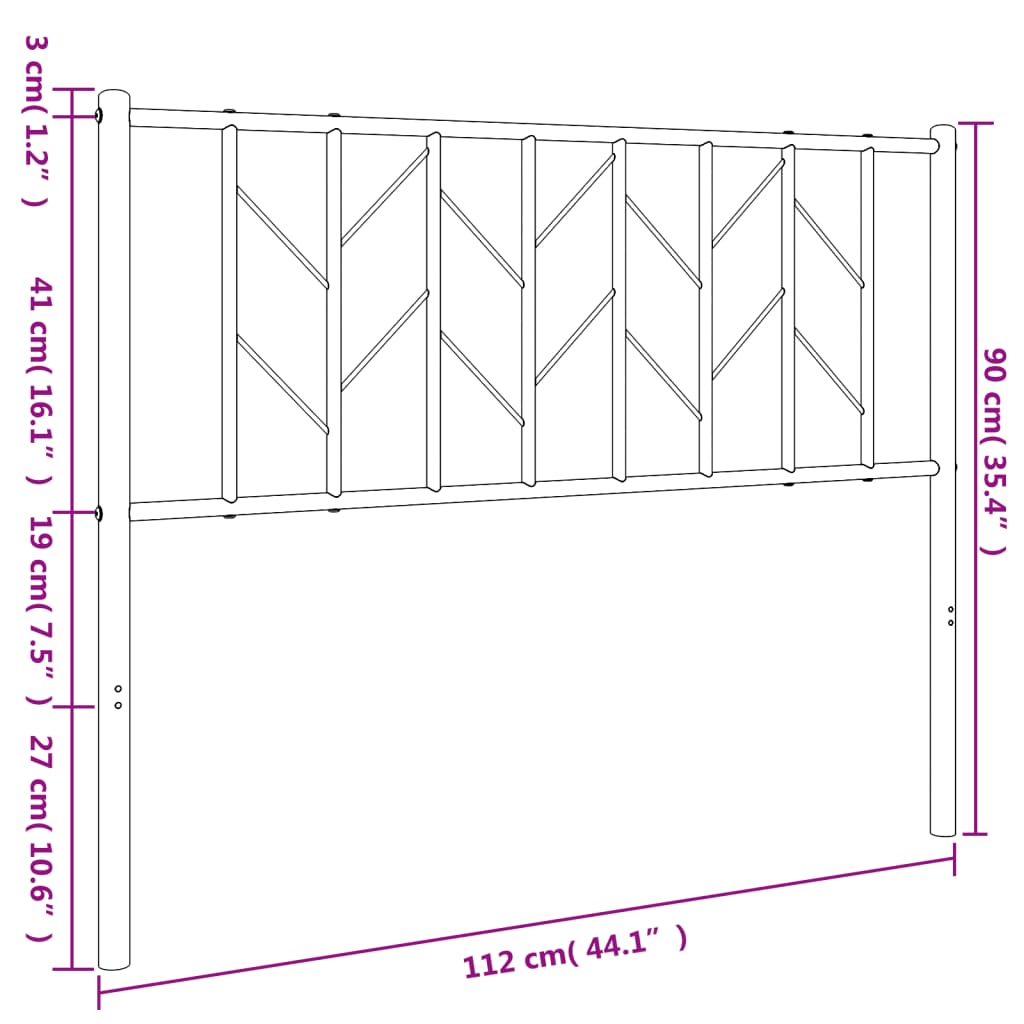 Hoofdbord 120 cm metaal