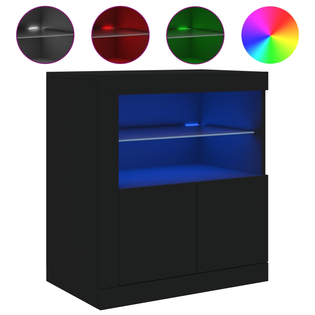 Dressoir met LED-verlichting 60,5x37x67 cm