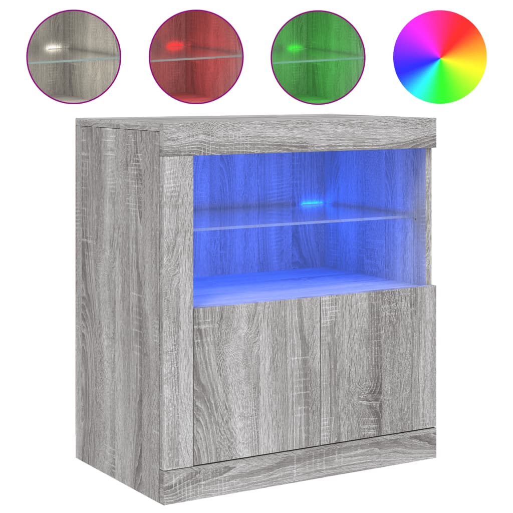 Dressoir met LED-verlichting 60,5x37x67 cm