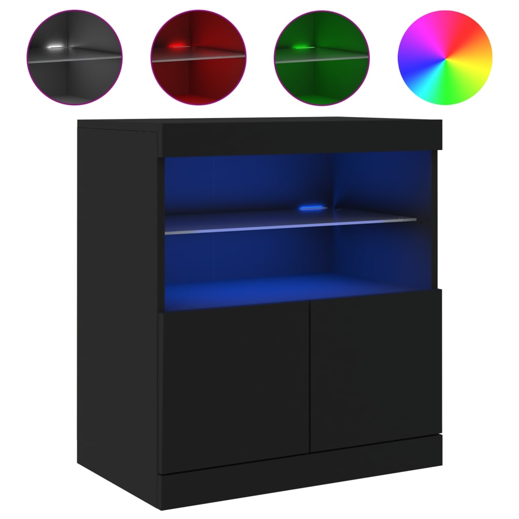 Dressoir met LED-verlichting 60x37x67 cm