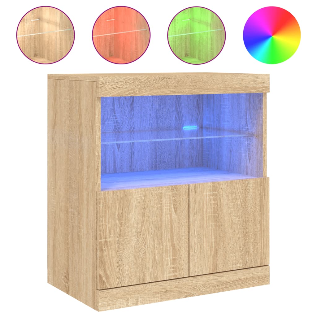 Dressoir met LED-verlichting 60x37x67 cm