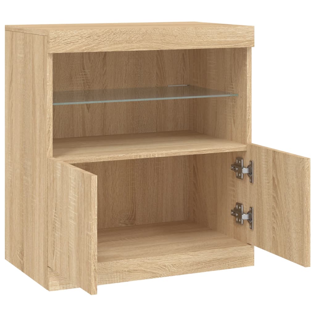 Dressoir met LED-verlichting 60x37x67 cm