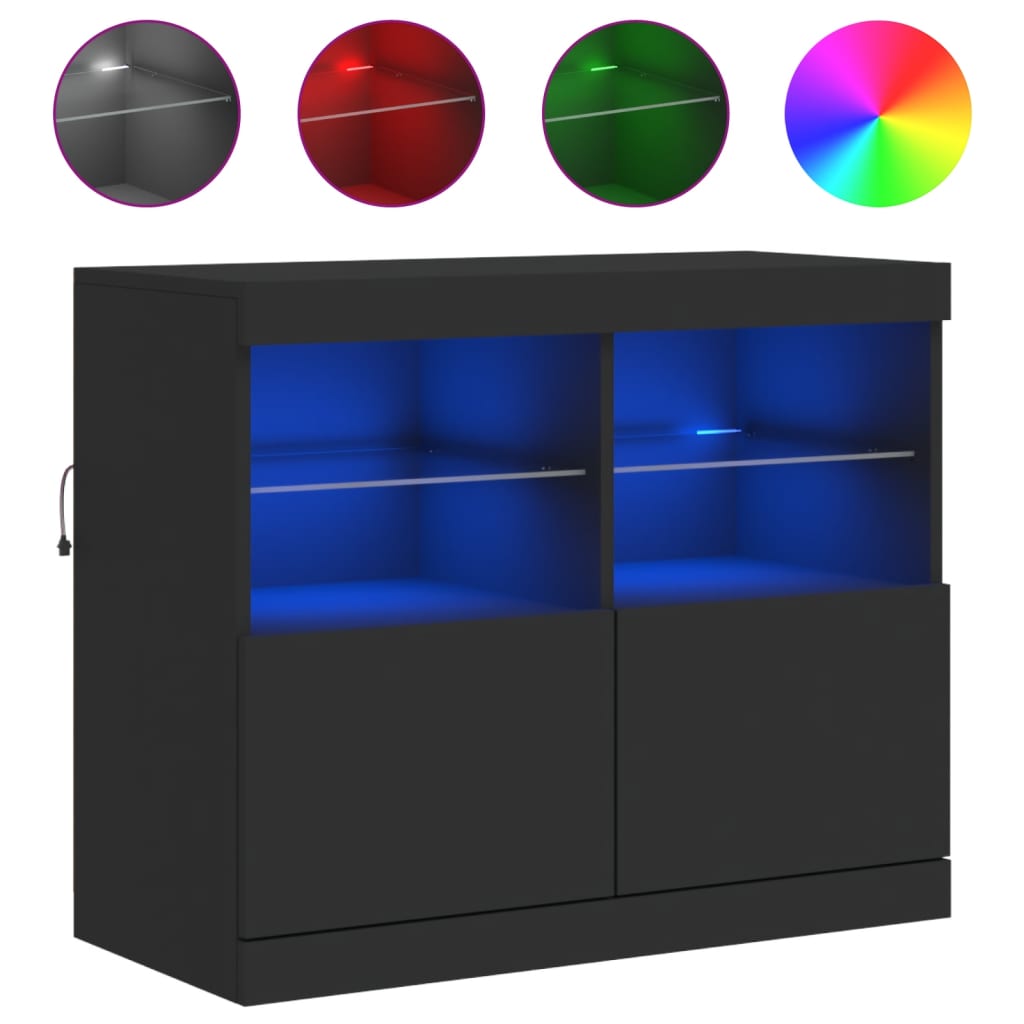 Dressoir met LED-verlichting 81x37x67 cm