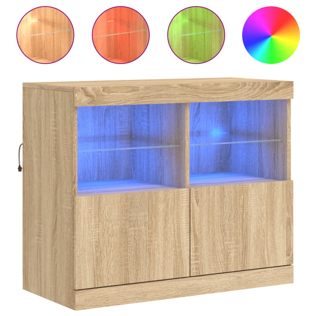 Dressoir met LED-verlichting 81x37x67 cm